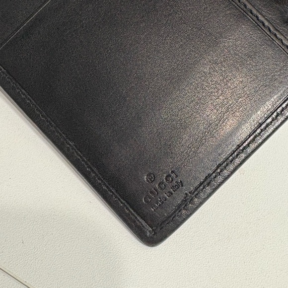 Authentic Gucci Black GG Canvas and leather agenda card Wallet w certificate - Picture 7 of 11